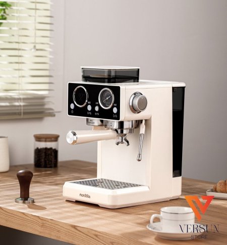☕ ماكينة قهوة أوتوماتيكية مع مطحنة – Black & Beige